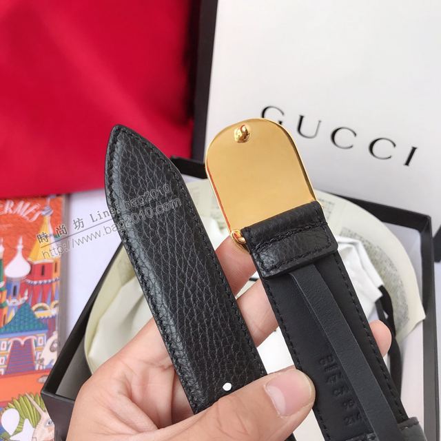 Gucci皮帶 古馳爆款荔枝紋牛皮 Gucci真皮腰帶 男女同款  xfp2146